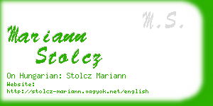 mariann stolcz business card